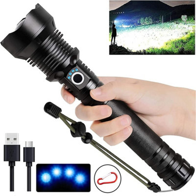  - Powerful Super Bright Led Flashlight Torch P70 Zoomable Rechargeable