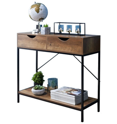 Console Table 2 Drawer Wooden Shelf Hallway Storage Side Furniture Bedroom from B&Q