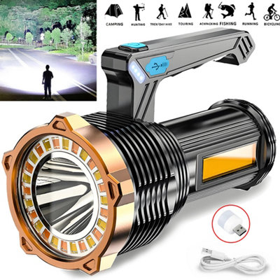 Led Flashlight High Powered Super Bright Torch Usb Rechargeable Lamp
