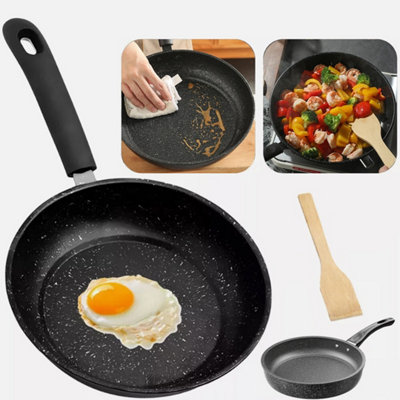 Non Stick Frying Pan Black Ceramic Ptfe Coated For Gas Electric Induction Hob 28Cm Uk