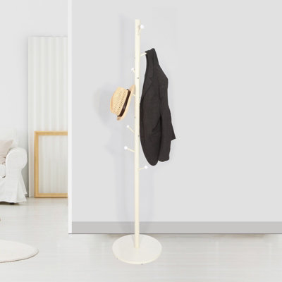 White Coat Rack Tree Branch Hanger Stand Multi Hooks Hallway Freestanding W/ Mdf Base from B&Q