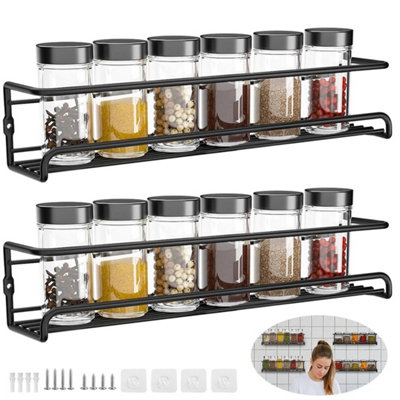 2Pcs Spice Herb Jar Rack Holder For Kitchen Door Cupboard from B&Q