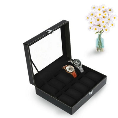 10 Grids Watch Display Case Jewelry Collection Storage from B&Q