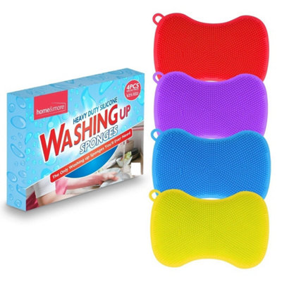 8Pk Silicone Dish Washing Up Sponge Kitchen Scrubber from B&Q
