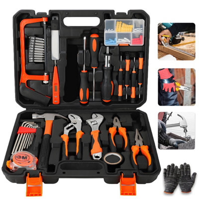  - 105Pcs General Household Hand Tool Kit With Toolbox Storage Case