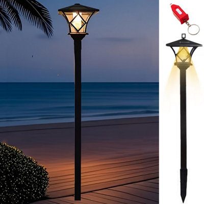 Tall Solar Led Garden Pathway LightWarm White Outdoor Bollard For Lawns & Patios from B&Q