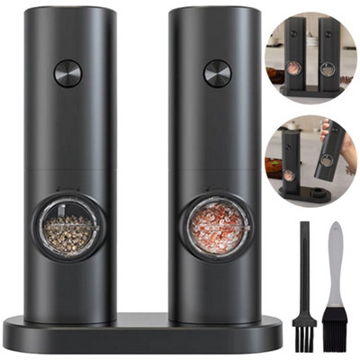 2X Electric Salt And Pepper Grinder Led Auto Mill Shaker from B&Q