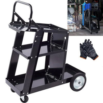 Welding Cart 3 Tier Trolley Chains Plasma Cutter Mig Arc Tig Welder from B&Q