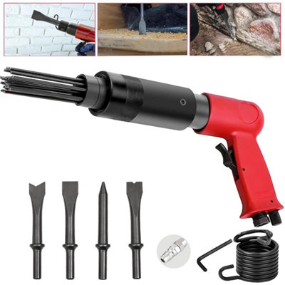 Air Hammer Chisel Descaler Needle Gun With 4 Chisels Tool from B&Q