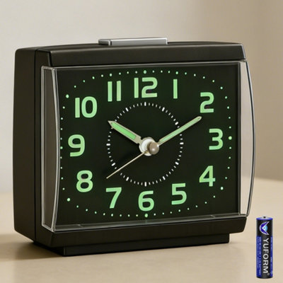 Large Glow-In-The-Dark Alarm Clock,easy ReadSilent Quartz Movement