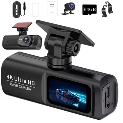 4K Dash Cam Front And Rear View Car Camera Night Vision