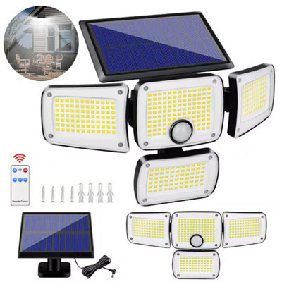 346 Led Solar Power Motion Sensor Wall Light Outdoor from B&Q