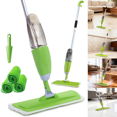 Spray Mop Floor Cleaner Multi-Surface Refillable Mop +3 Microfibre Pads from B&Q