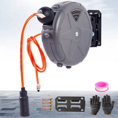 33Ft 10M Auto Retractable Rewind Air Line Compressor Hose Reel from B&Q