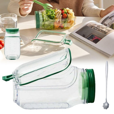 Salad Pod Container Mason Jar Side Open Leakproof Breakfast from B&Q