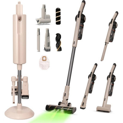 Cordless Handheld Stick Vacuum Cleaner Lightweight 18000Pa Self-Empt (Cream) Ying Upright from B&Q