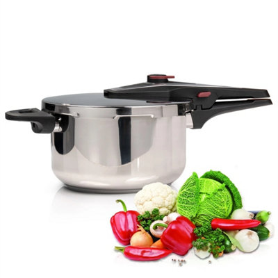 4 Litre Dual Handle Stainless Steel Pressure Cooker Kitchen Catering Cookware from B&Q
