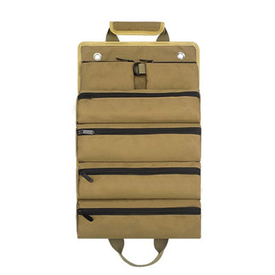 Tool Roll Organizer Tool Roll Up Oxford Bag Tool Large Wrench Super Big Pouch Khaki from B&Q
