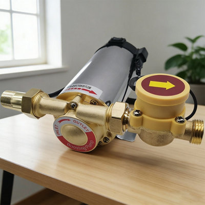 220V Automatic Water Pressure Booster Pump For ShowersTaps & BoilersBrass from B&Q