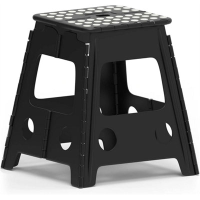  - Large 150Kg Folding Step Stool Multi Purpose Heavy Duty Home Kitchen Foldable Uk Black
