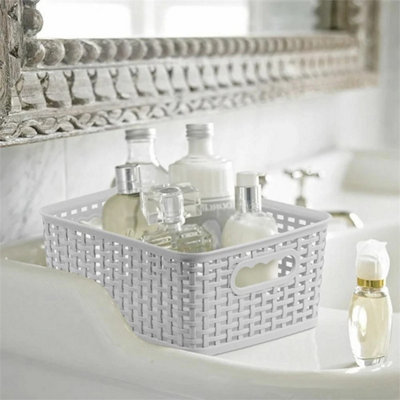  - Plastic Storage Basket Home Kitchen Office School Bathroom Organiser Baskets 6Pc