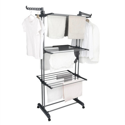 - 4 Tier Foldable Clothes Airer Rack Indoor Outdoor Dryer Laundry Dry Rail Hanger