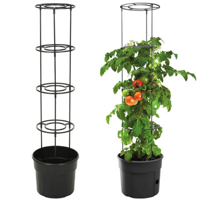 Self-Watering Tomato Grower Planter Pot 4 Tier Drainage Vegetables Vine Support from B&Q