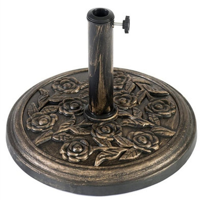 Garden Parasol Base Cast Iron Round Umbrella Stand Patio Outdoor Heavy 9.5Kg New from B&Q