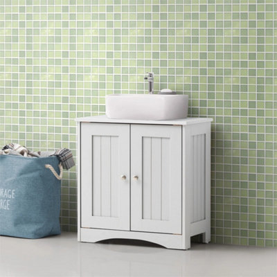  - White Bathroom Under Sink Cabinet Basin Storage Cupboard Vanity Unit Furniture