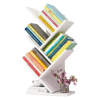  - Tree Shelf Bookshelf Bookcase Desk Book Rack Free Standing Shelf Display Wood Uk