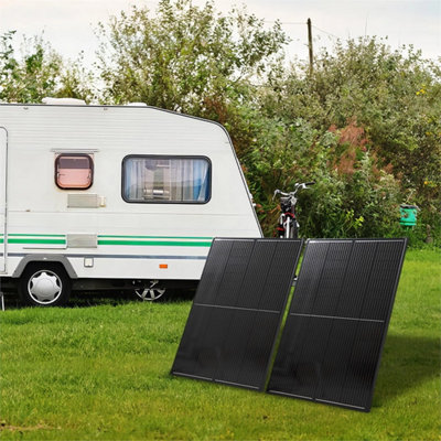200W Black Monocrystalline Solar PanelHigh-Efficiency Off-Grid Power For RvCaravan & Boat from B&Q
