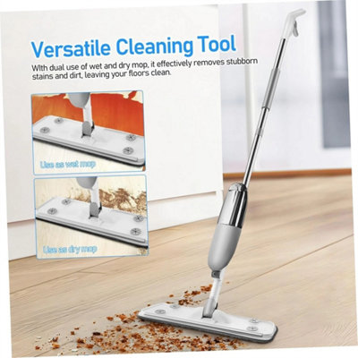 Spray Mop For Floor Cleaning 5 Reusable Microfibre Pad 550Ml Water Bottle Tank from B&Q