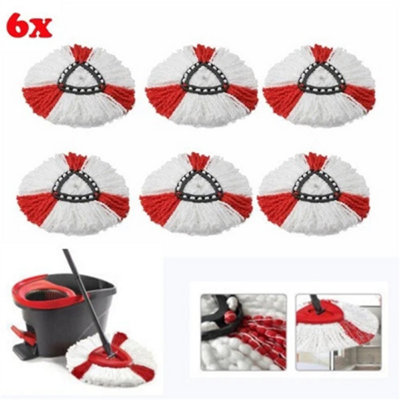  - 6X Replacement For Vileda Mop Heads Refill Turbo Microfibre Spin Mop Easy Wring