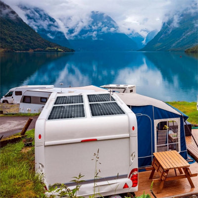 50W High-Efficiency Monocrystalline Solar Panel 12V For CaravanRvBoat & Off-Grid Systems from B&Q