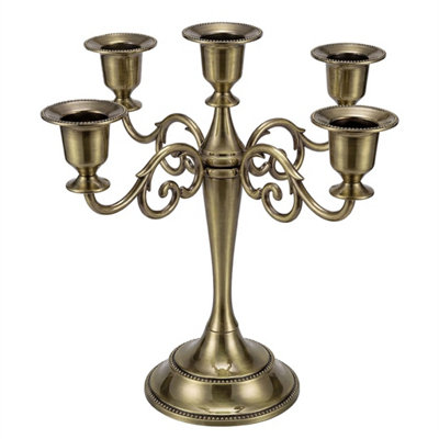 Candle Holder 5 Arm Metal Candelabra from B&Q