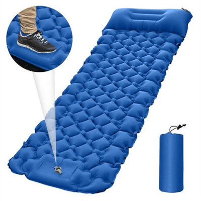  - Blue Double Inflatable Mat Camping Sleeping