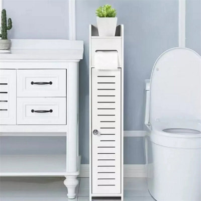 Pvc Wooden White Free Standing Toilet Paper Roll Holder from B&Q