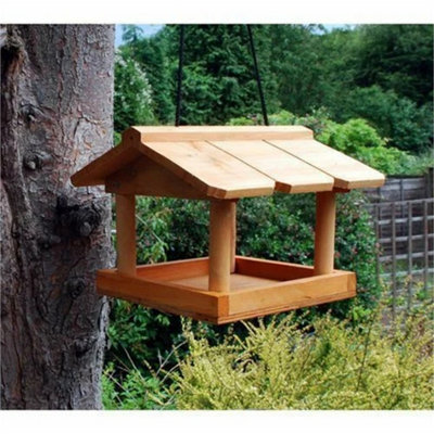  - Wild Bird Feeding Station Garden Wooden Tree Hanging Birds Feeder Table