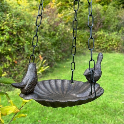 Cast Iron Hanging Garden Wild Bird Bath Feeder Decorative Ornament