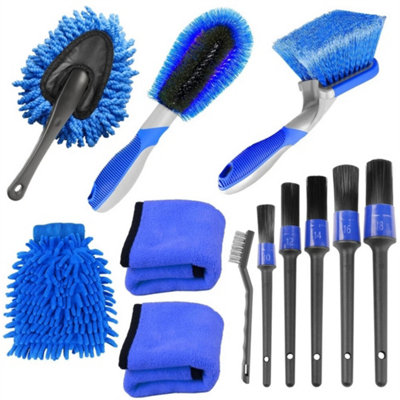  - 12Pcs Car Detailing Brush Set Soft Brush Interior Wheel Valet Pro Cleaning Kit U
