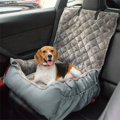  - Light Blue Dog Car Seat Portable Booster Seat With Storage Pockets Pet Car Bed Carrier