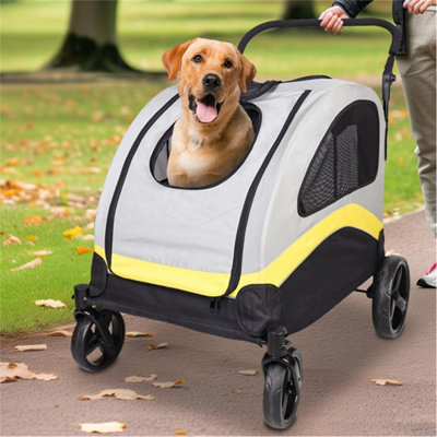 Pet Stroller Pushchair 2-In-1 Folding Dog Cat Walk Travel Carrier For Car Rides from B&Q