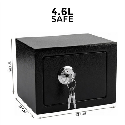 4.6L Solid Steel Safe Heavy Duty Fireproof Home Office Money Cash Valuables Box from B&Q