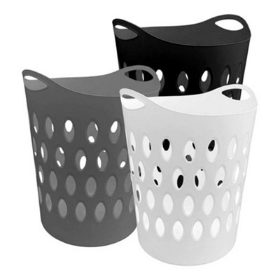  - 50L Black  Large Flexible Laundry Basket