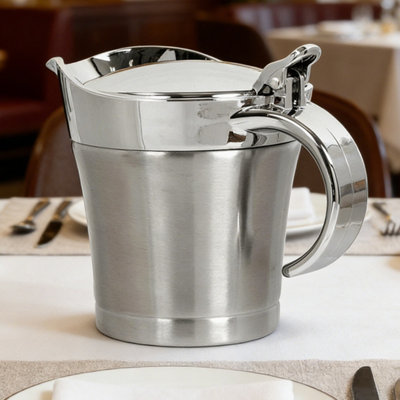 750Ml Double Wall Insulated Stainless Steel Gravy Boat With Hinged LidKeep Sauces Warm from B&Q