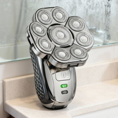 9-Head Cordless Wet & Dry Rotary Shaver For MenSmooth Bald Head & Face Shaving from B&Q