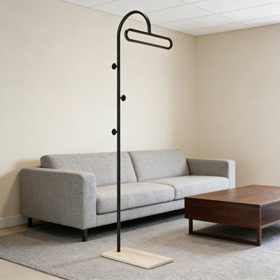  - Black Iron Standing Coat Rack For Bedroom And Living Room