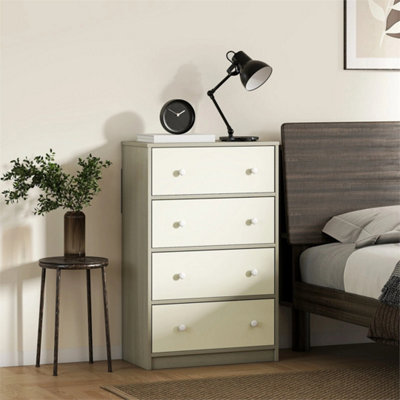 Chest Of Drawers4 Drawer Dresser For BedroomWhite And Grey from B&Q