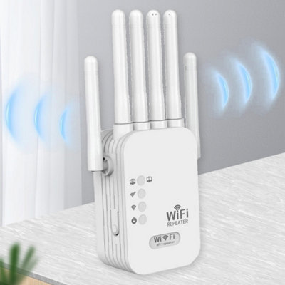 High-Speed Wi-Fi Repeater & Extender1200MbpsWith Strong Signal Boost Through Walls And Easy Wps Setup from B&Q