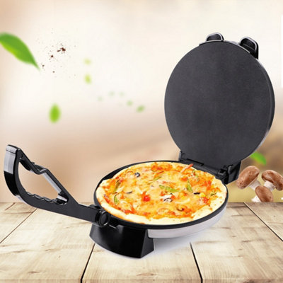 10 Inch Electric Roti & Chapati Maker With Non-Stick Plates2000W Flatbread & Pizza Press from B&Q